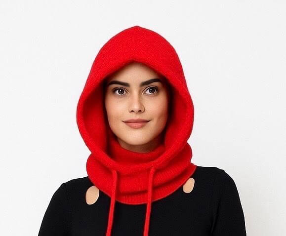 Cagoule en maille alpaga accessoire chaud hiver - Coline