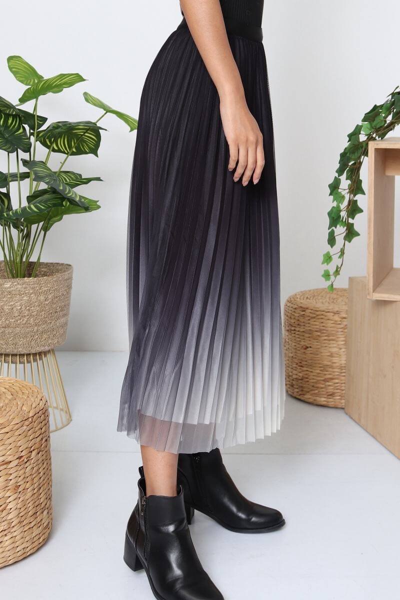 Jupe longue plissée longue femme dégradé taille unique - Cléa