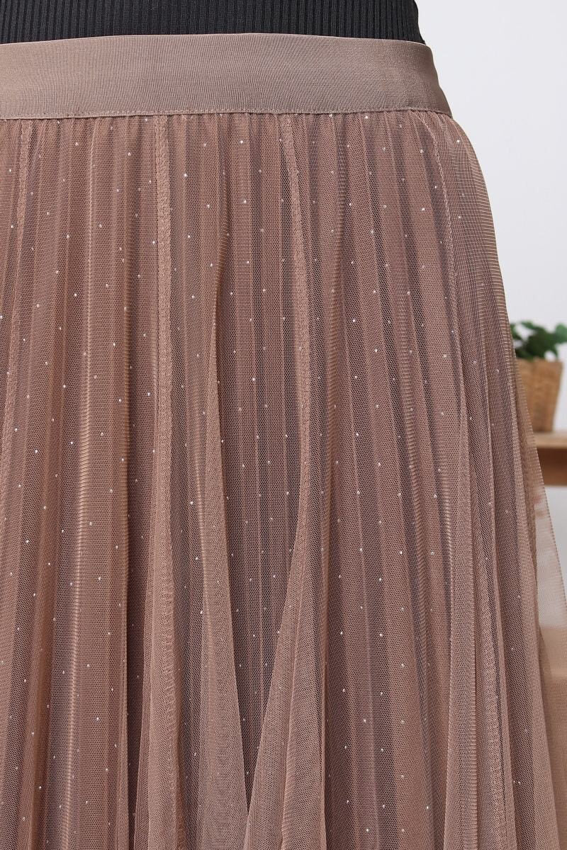 Jupe en tulle longue femme à pois scintillants taille élastique - Diana