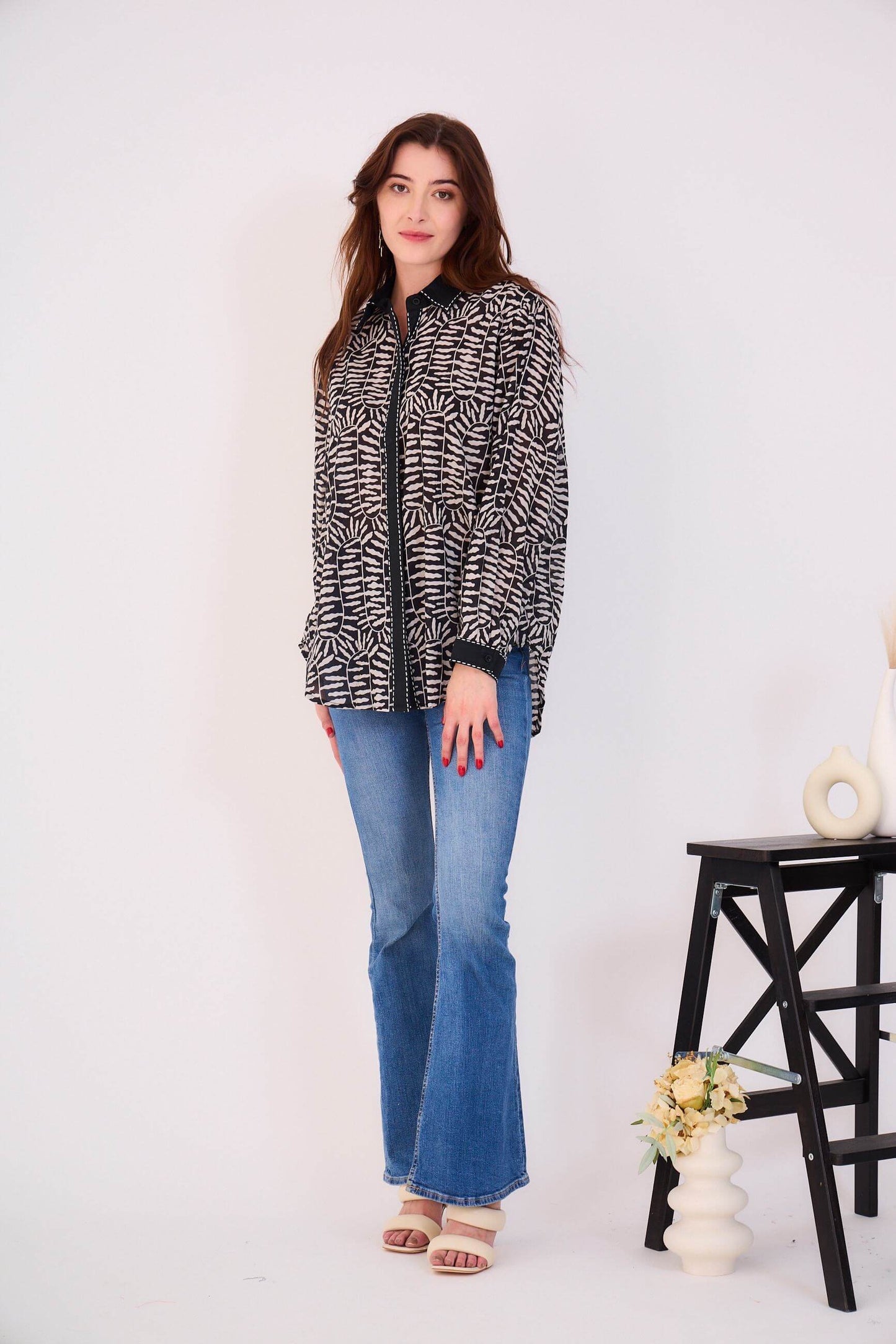 Chemise bohème à motif animalier - Orice