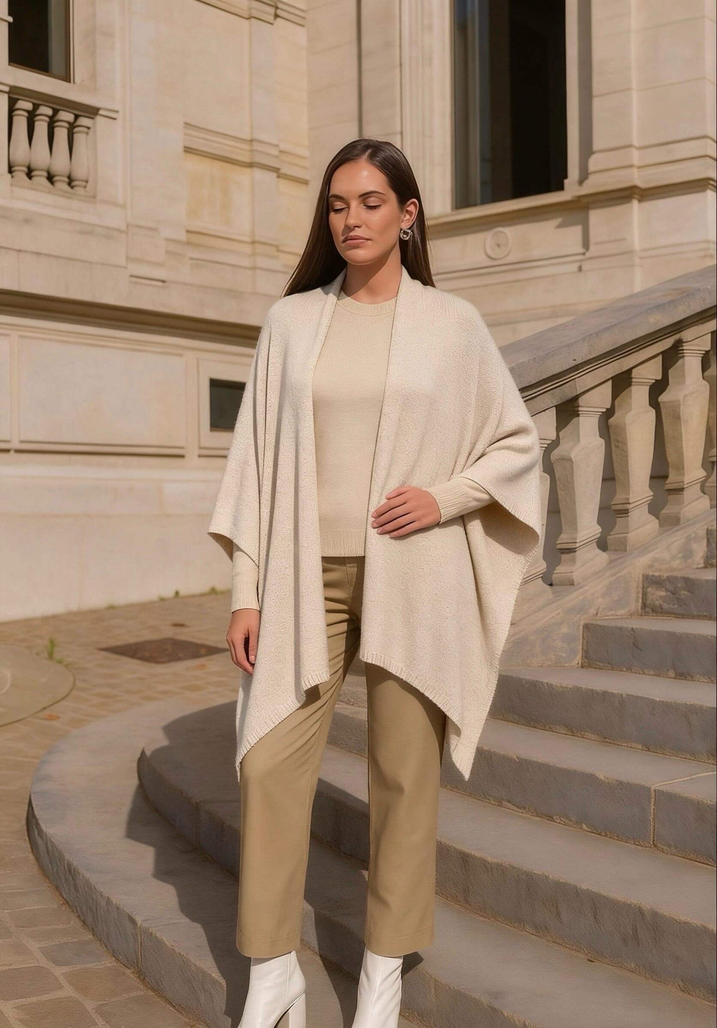 Poncho en cachemire femme Bohème chic - Yarah
