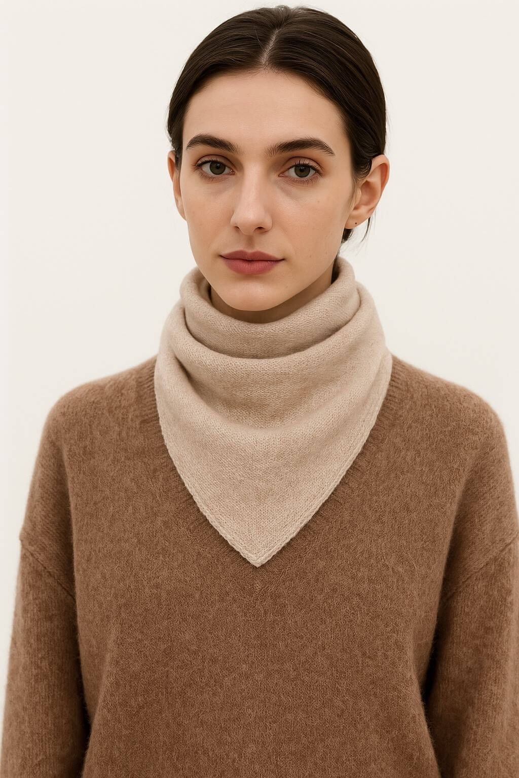 Foulard laine cachemire/laine - Blanc cassé