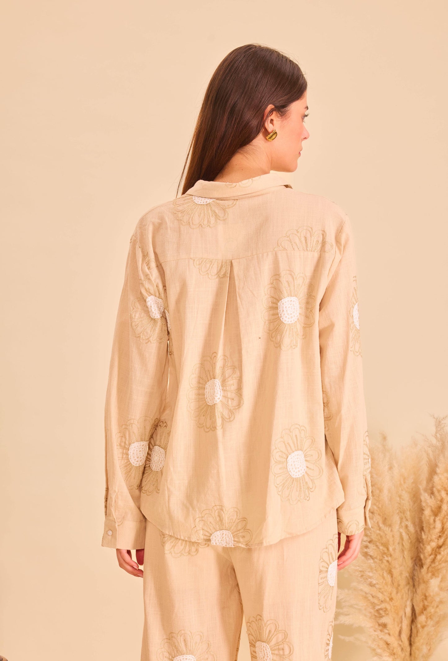 Chemise uni bohème en coton- Orice Paris