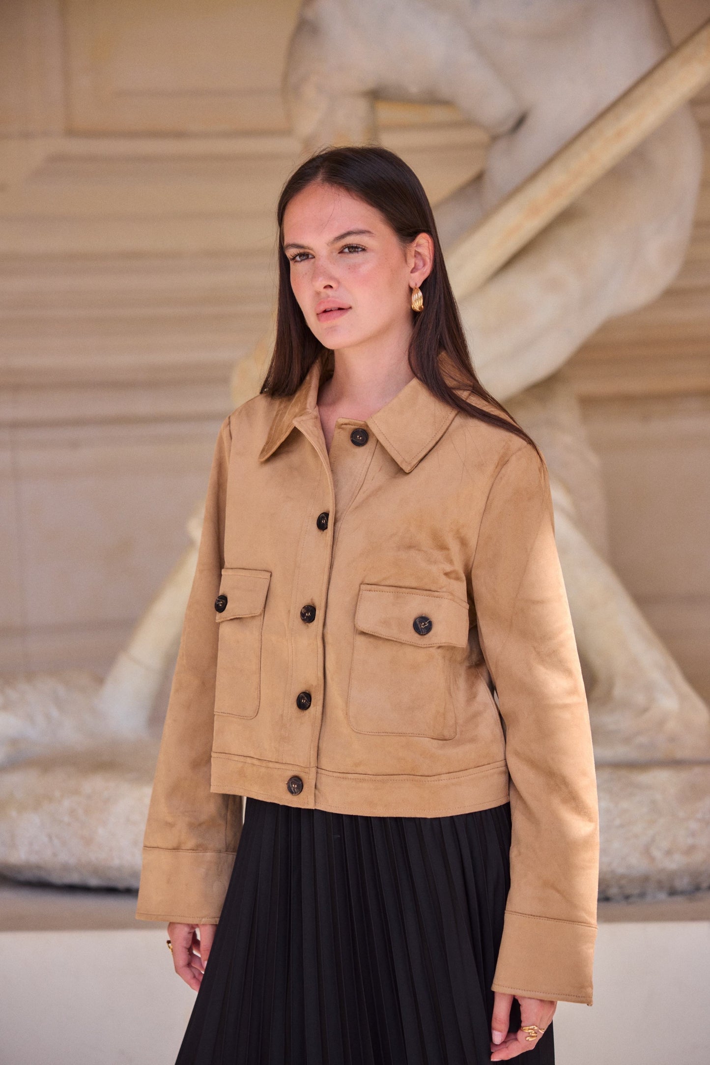 Veste blouson en Daim classique femme chic automne hiver - Becky