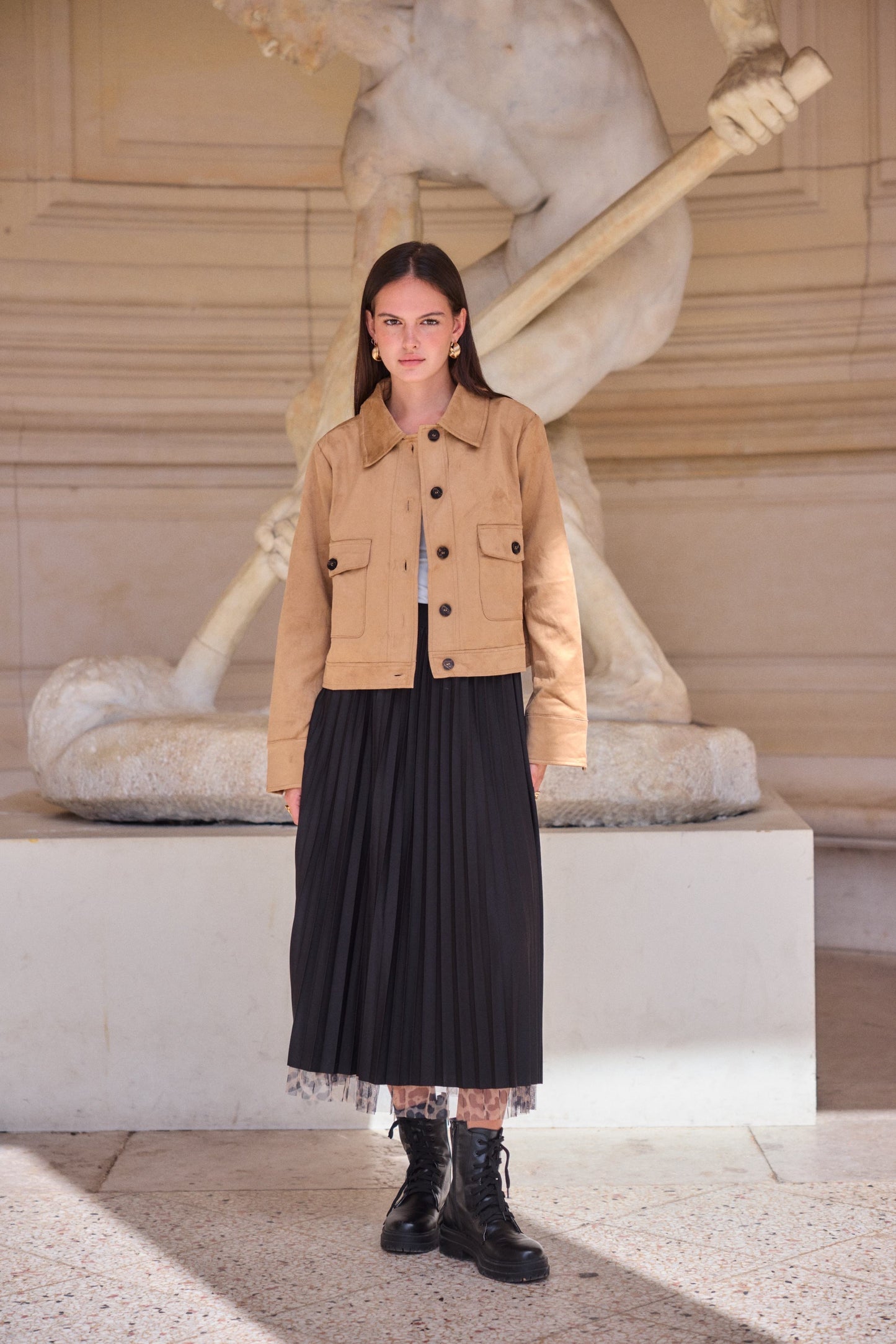 Veste blouson en Daim classique femme chic automne hiver - Becky