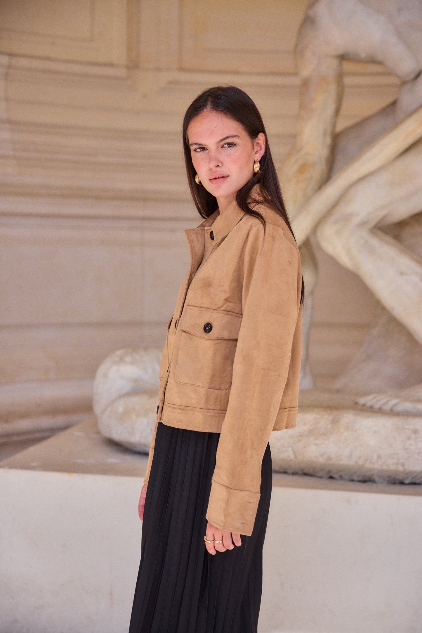 Veste blouson en Daim classique femme chic automne hiver - Becky