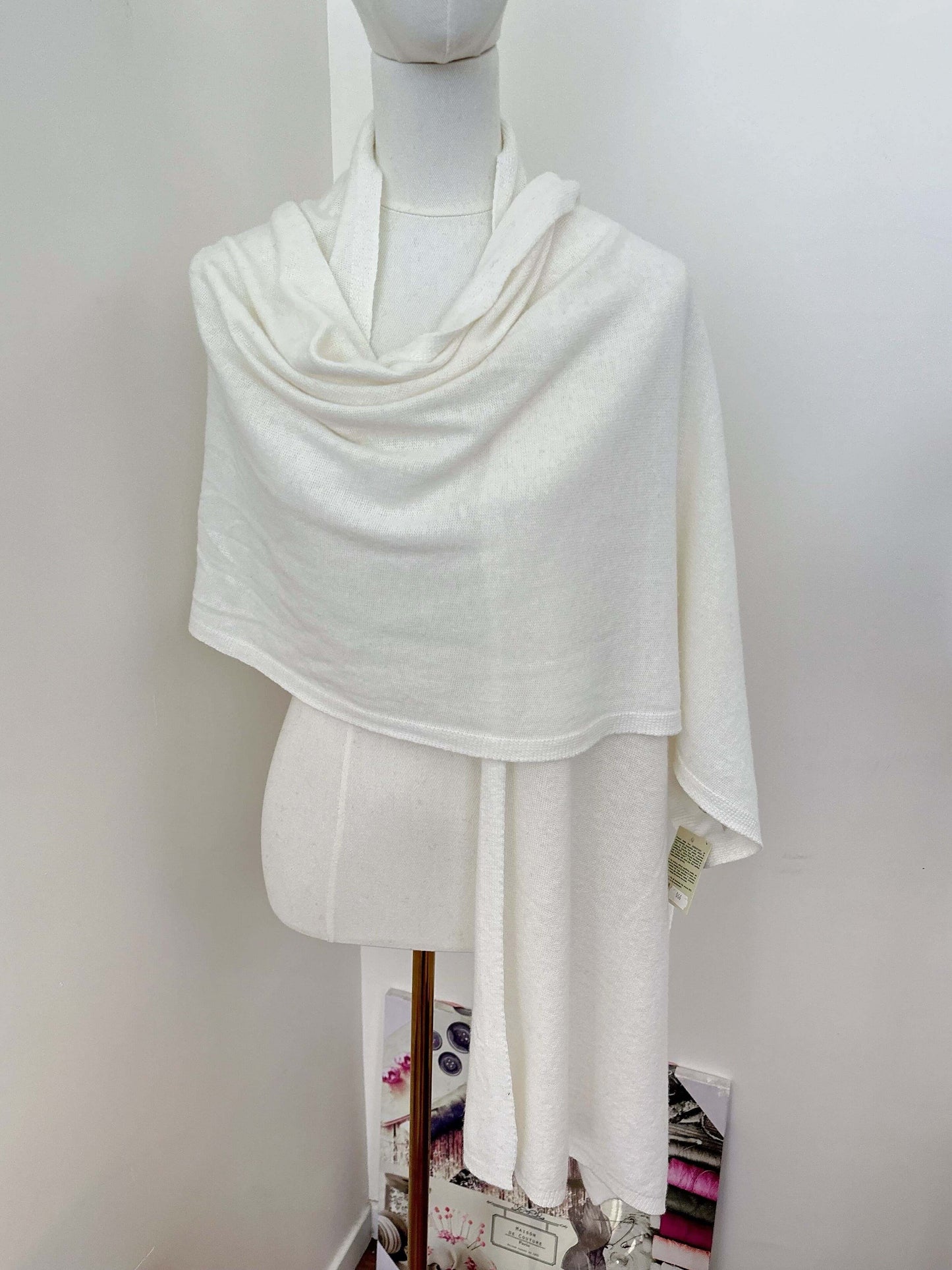 Écharpe maille cachemire off white - Mina