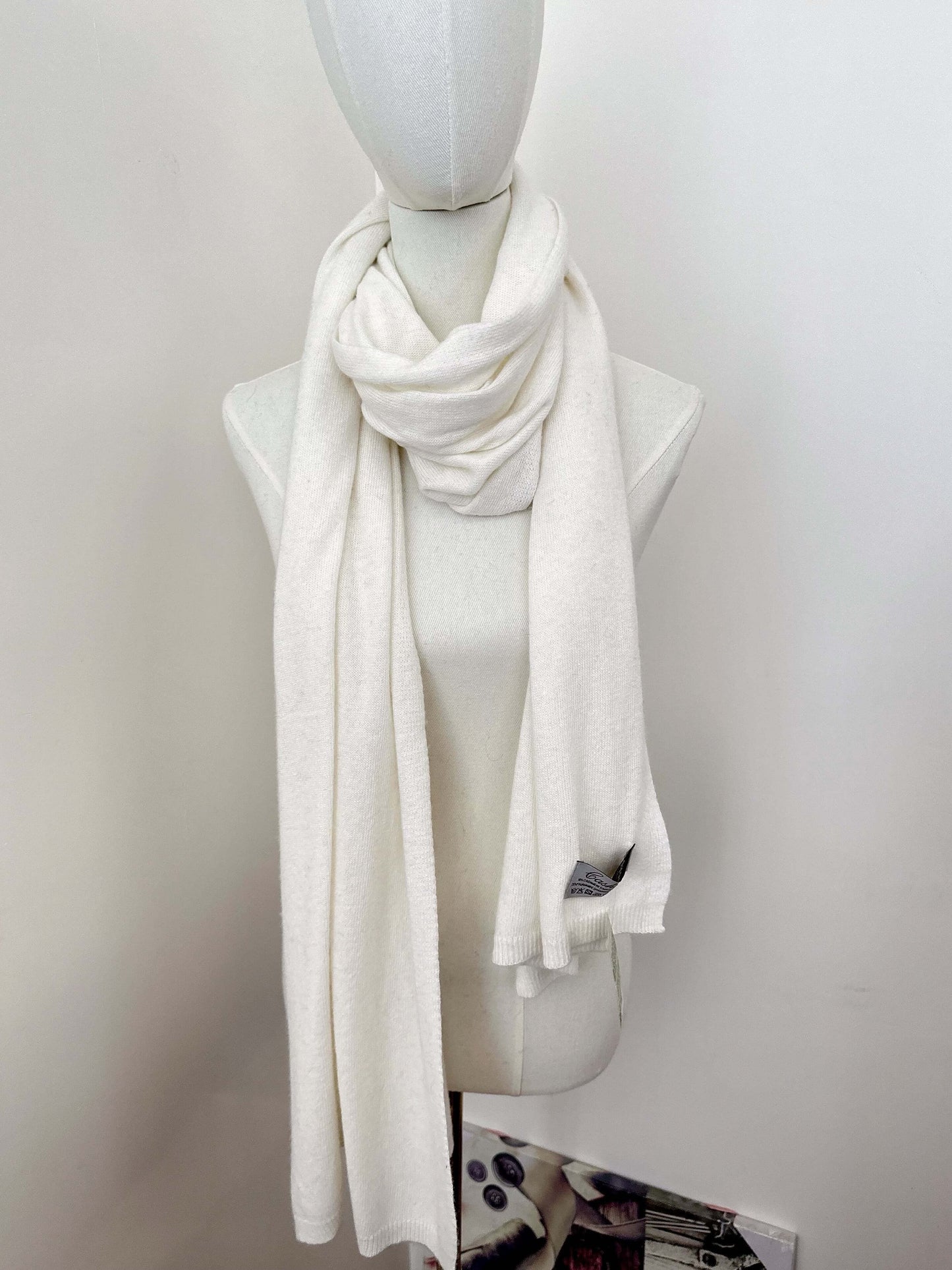 Écharpe maille cachemire off white - Mina