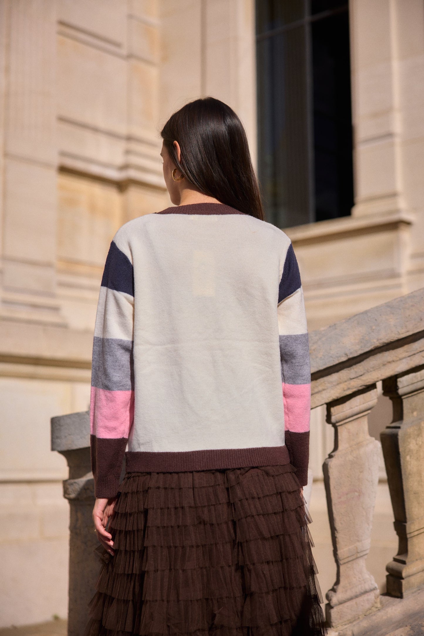 Pull col rond PEACE - Jenna