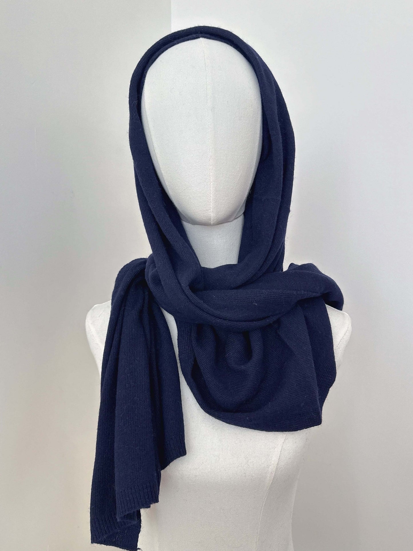 Écharpe maille cachemire bleu marine - Yasmine