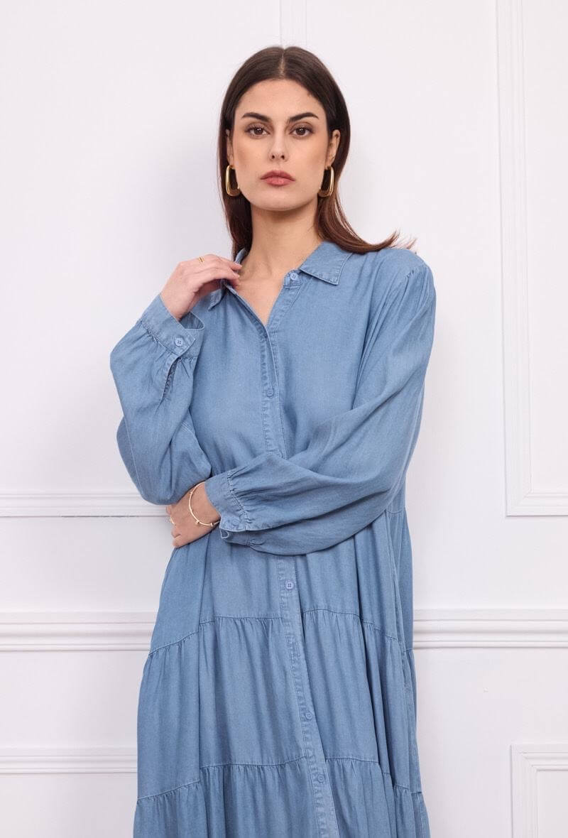 Robe longue en denim lyocell - Orice Paris