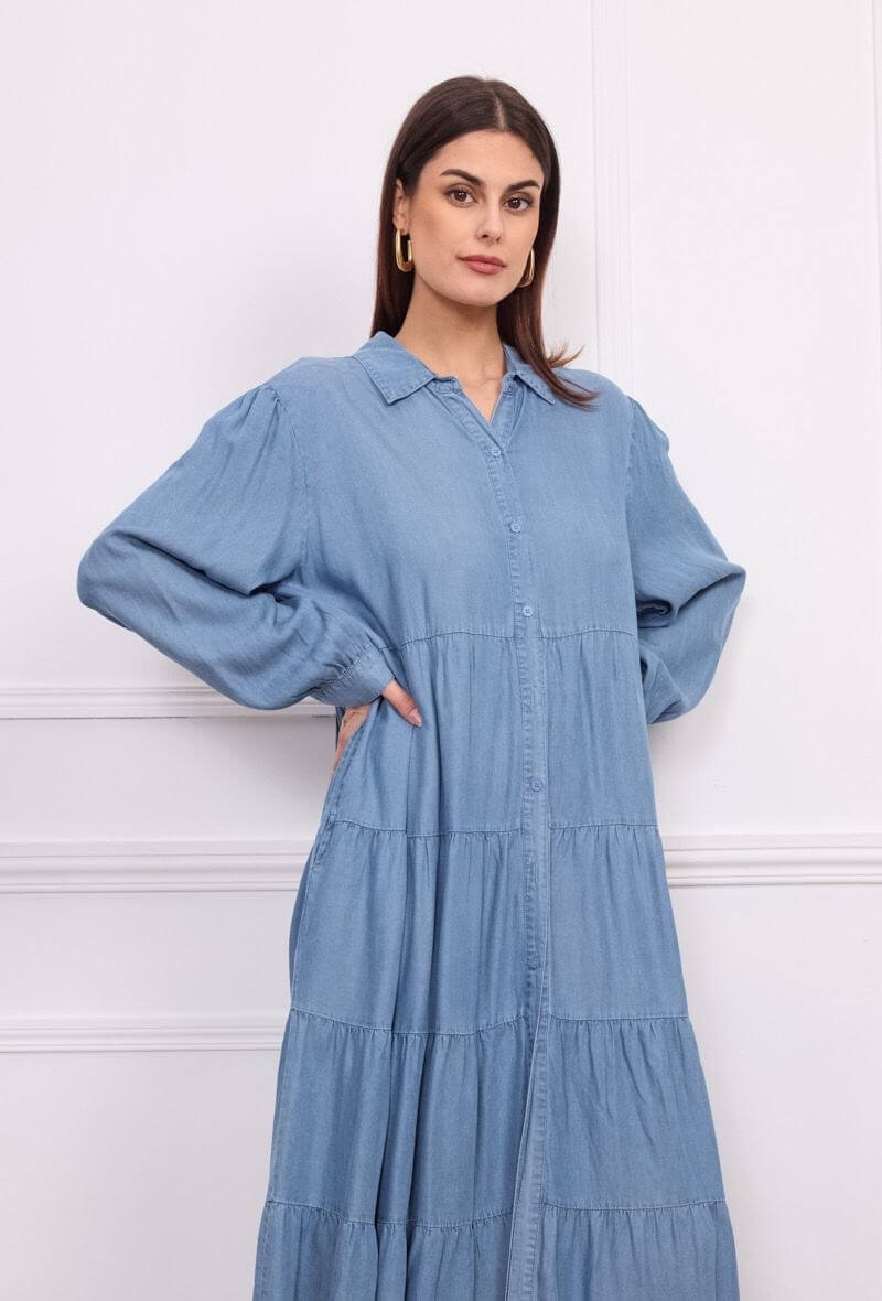 Robe longue en denim lyocell - Orice Paris
