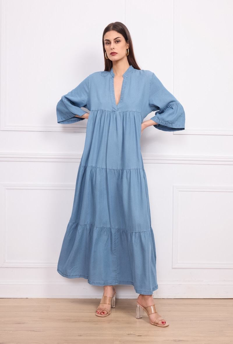 Robe longue en denim tencell - Orice Paris