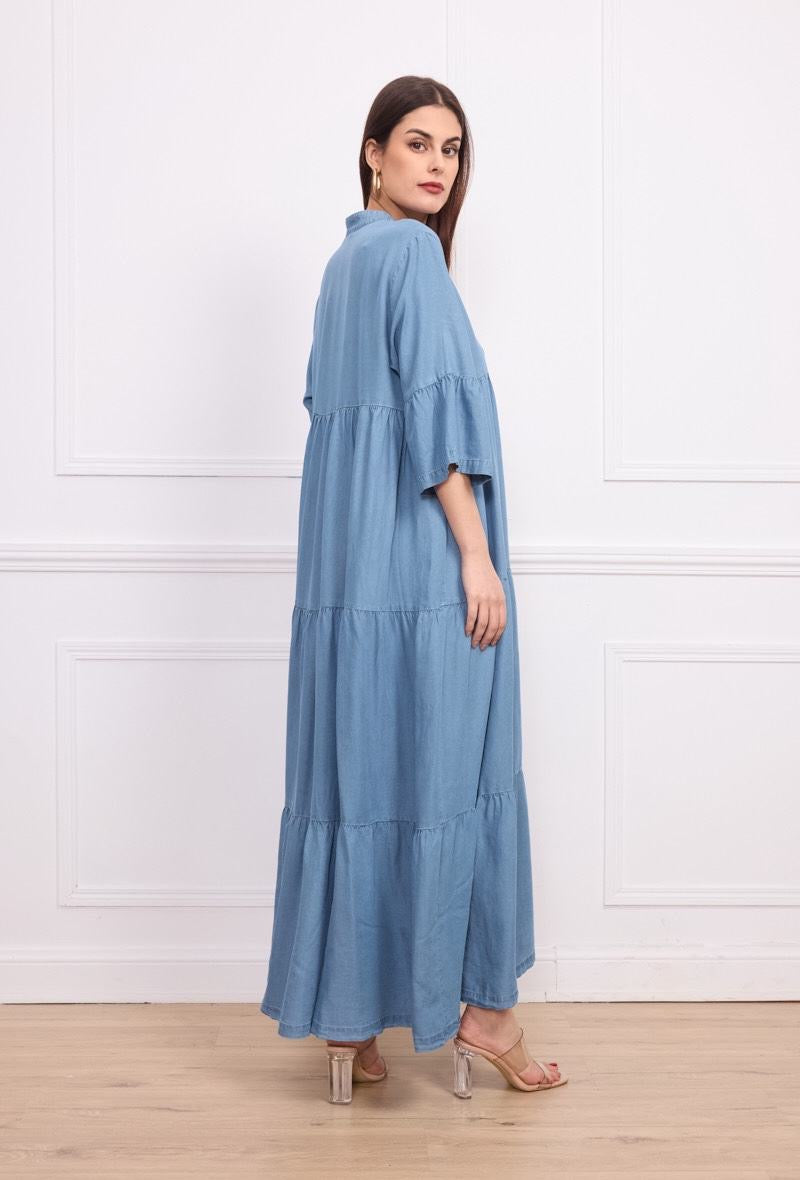 Robe longue en denim tencell - Orice Paris
