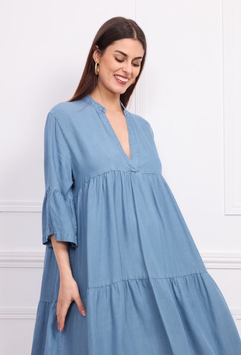 Robe longue en denim tencell - Orice Paris