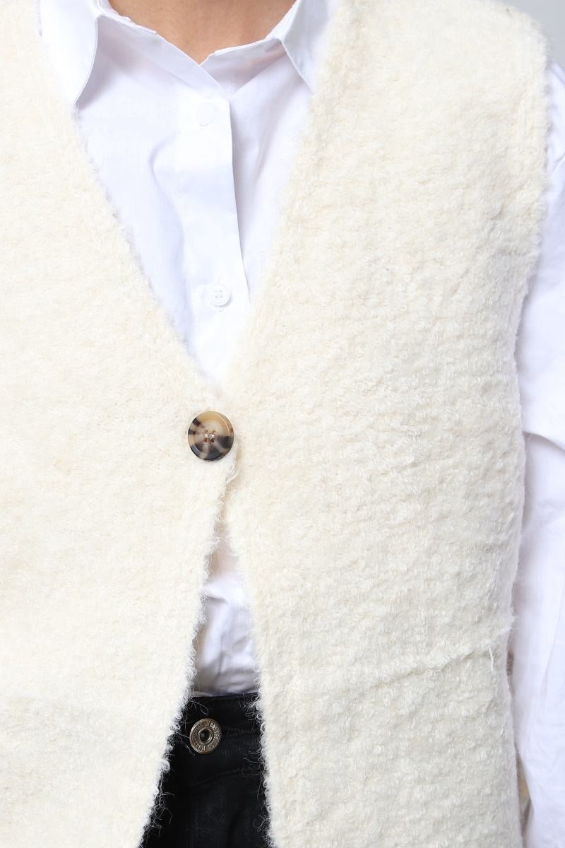 Gilet sans manches Beige - Cécile