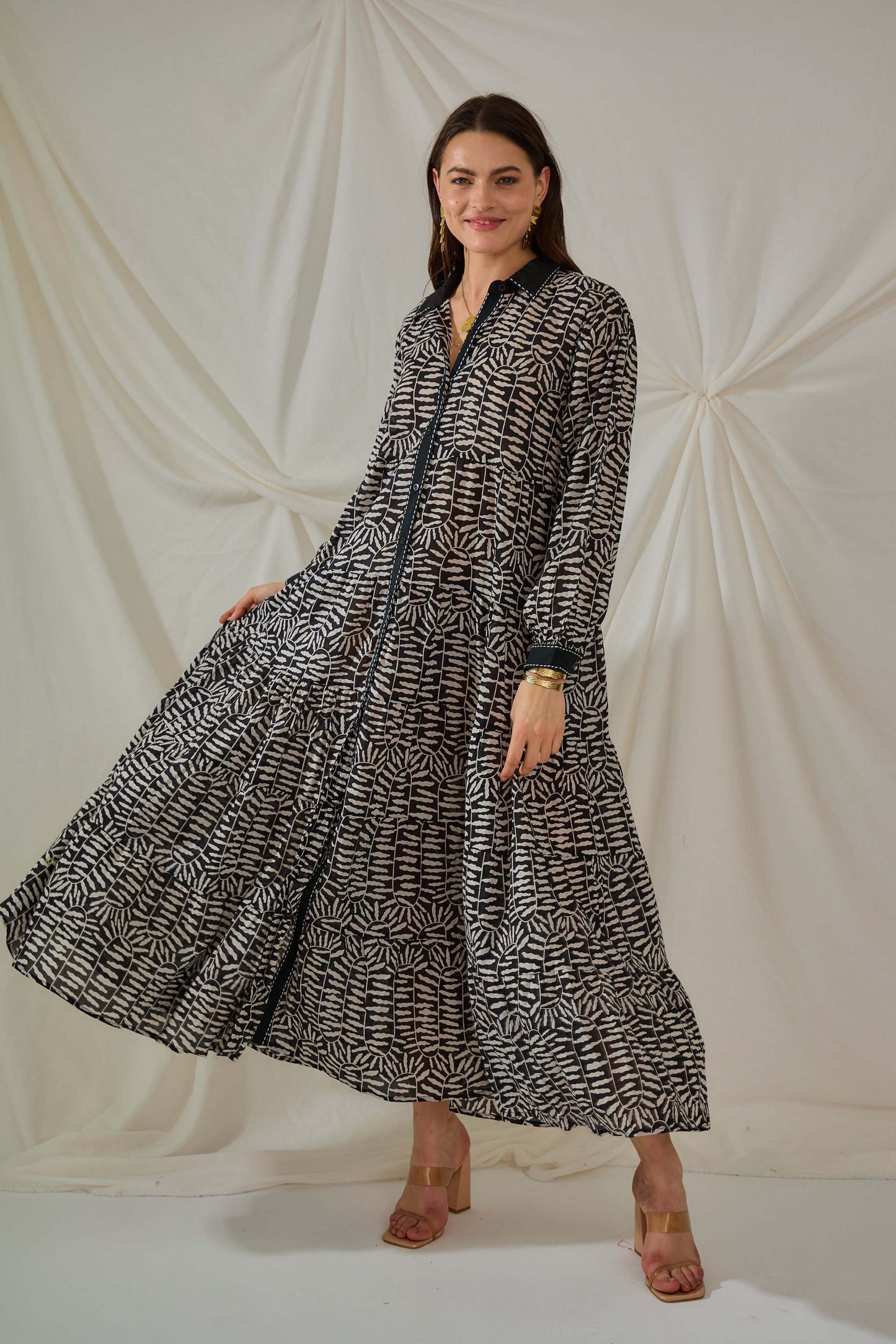 Maxi robe chemise en coton - Orice