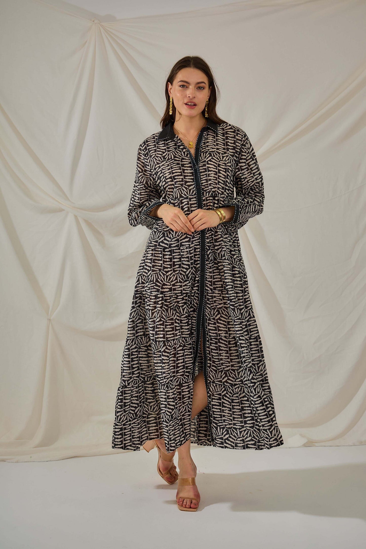 Maxi robe chemise en coton - Orice