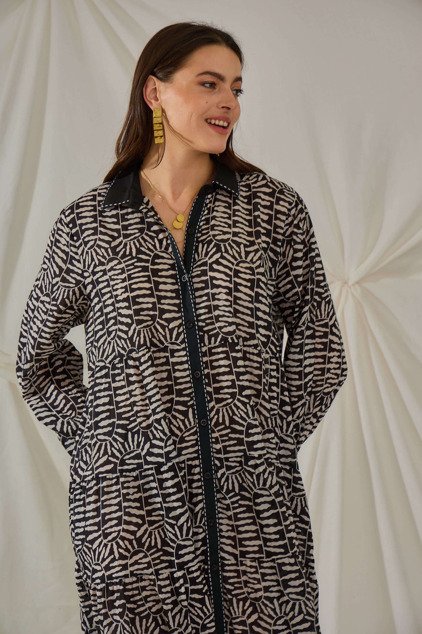 Maxi robe chemise en coton - Orice