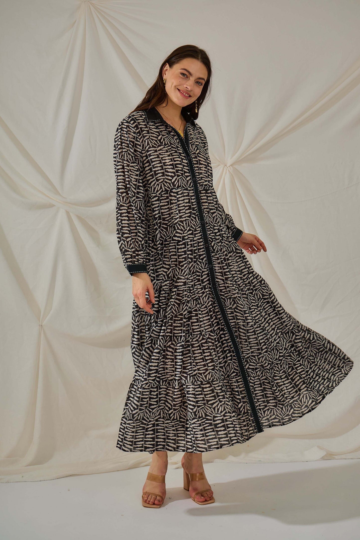 Maxi robe chemise en coton - Orice