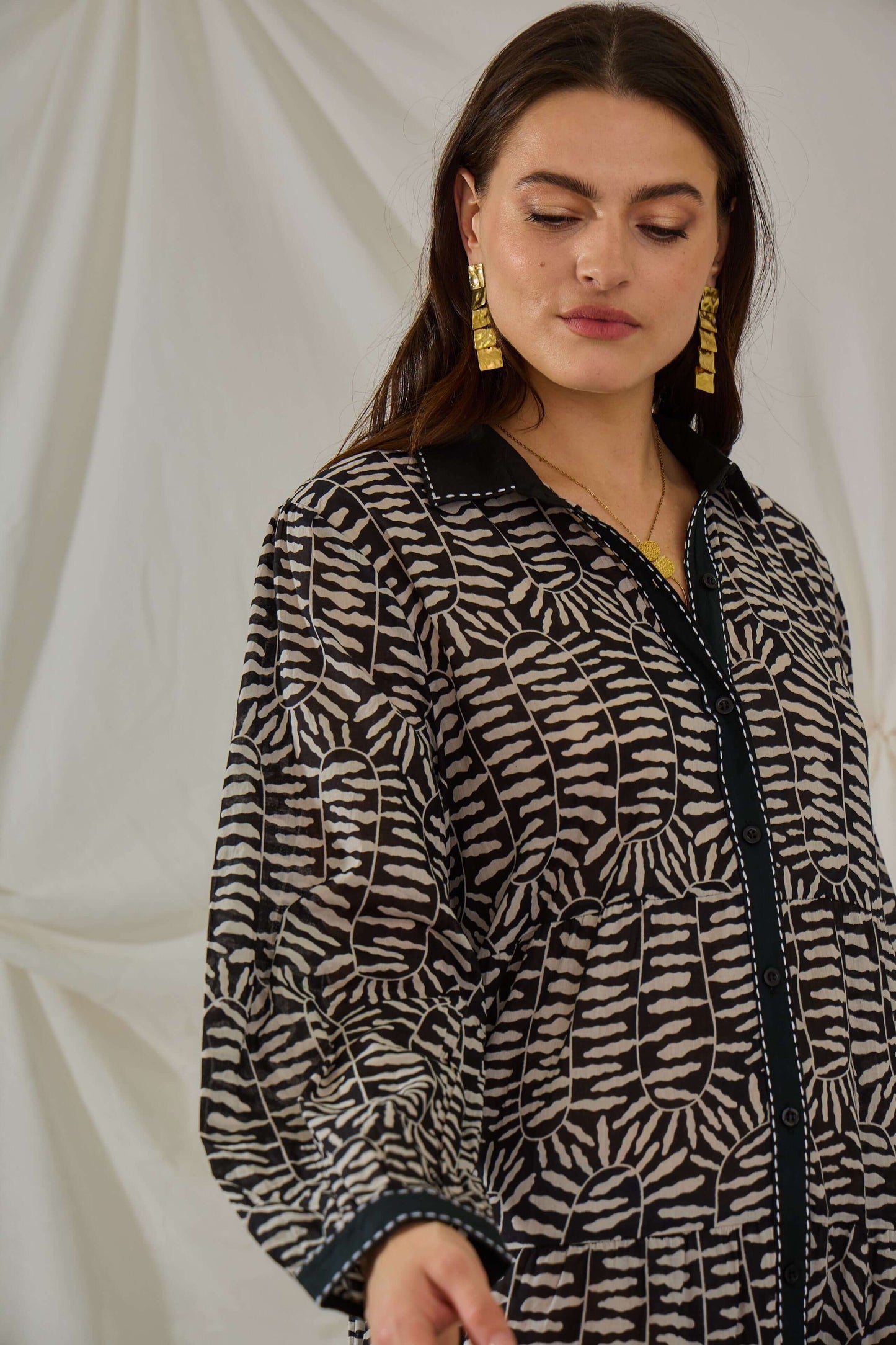 Maxi robe chemise en coton - Orice