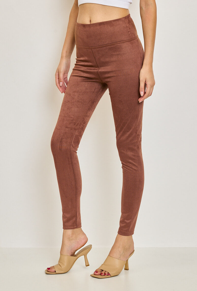 Legging basic en daim coupe classique - Tanina