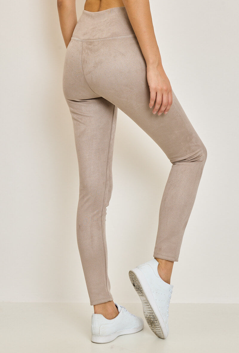 Legging basic en daim coupe classique gris- Alizé