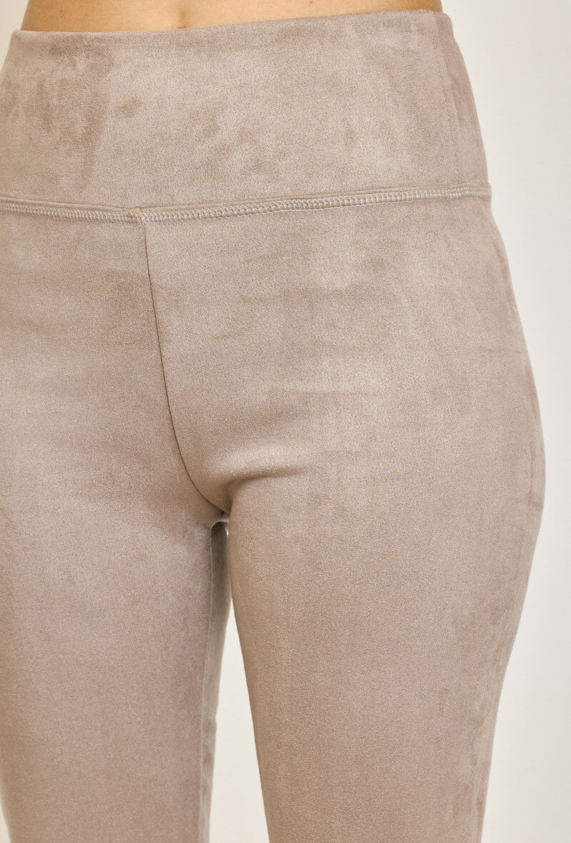 Legging basic en daim coupe classique gris- Alizé