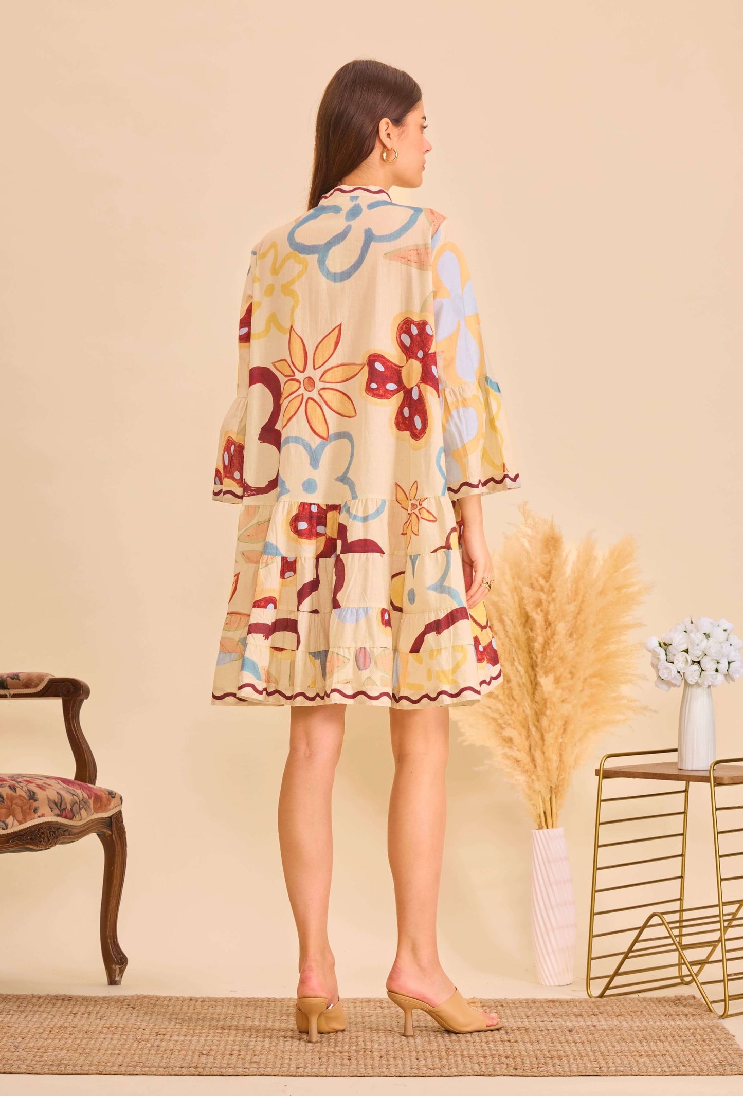 Robe courte beige coton - Orice Paris