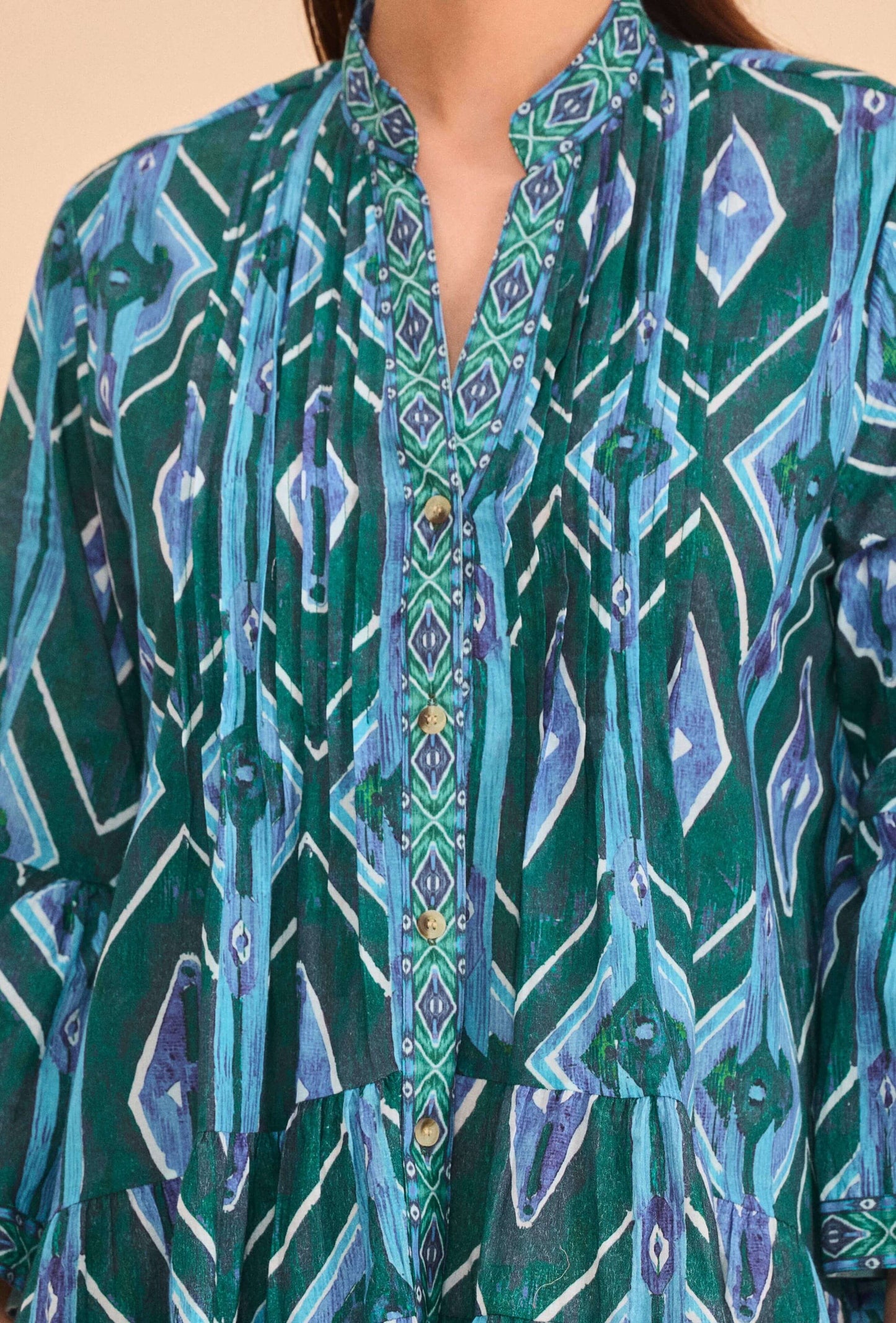 Robe courte verte coton - Orice Paris