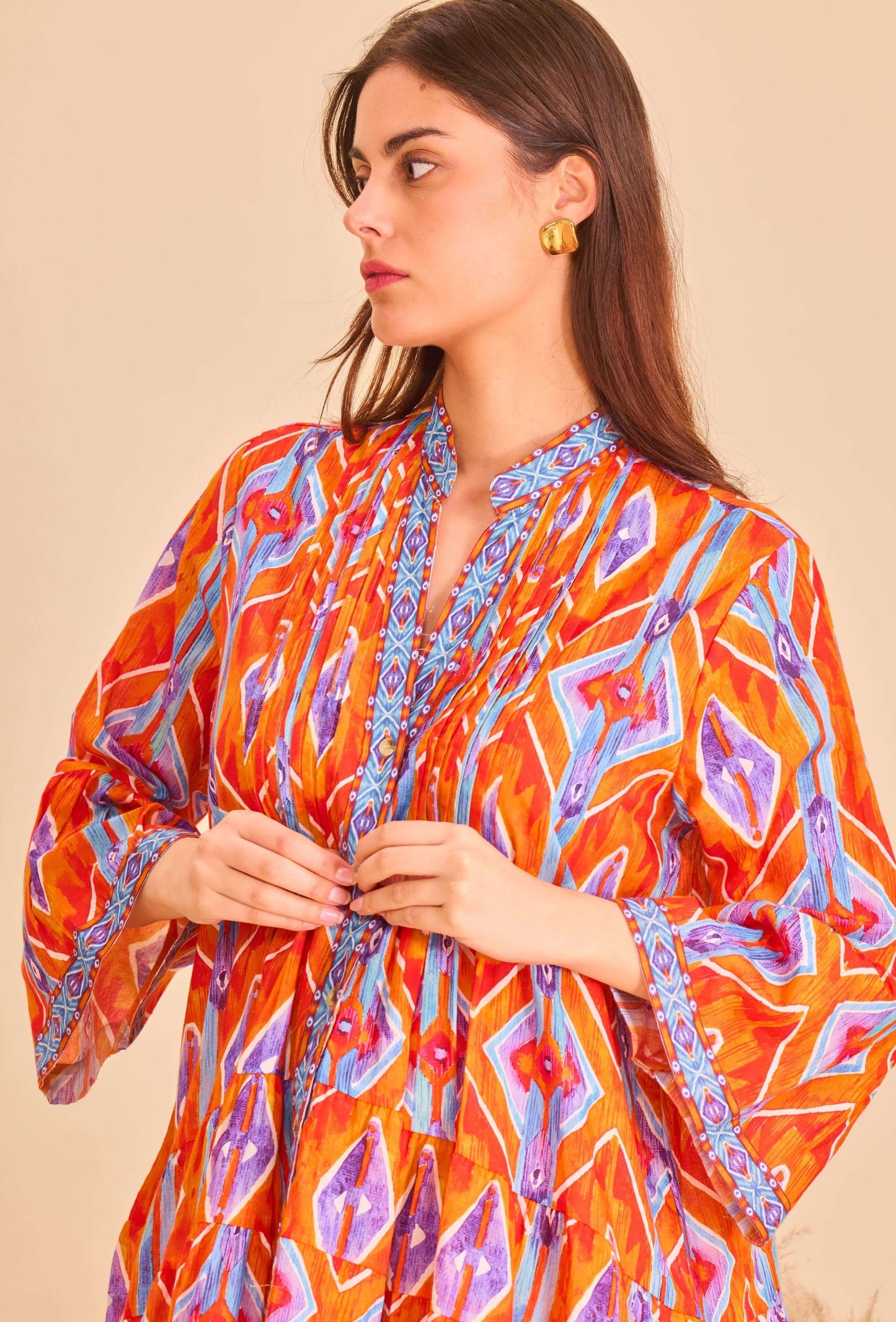 Robe courte orange coton - Orice Paris