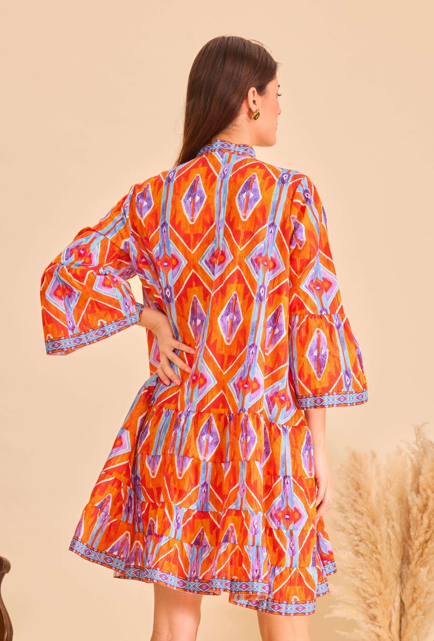 Robe courte orange coton - Orice Paris