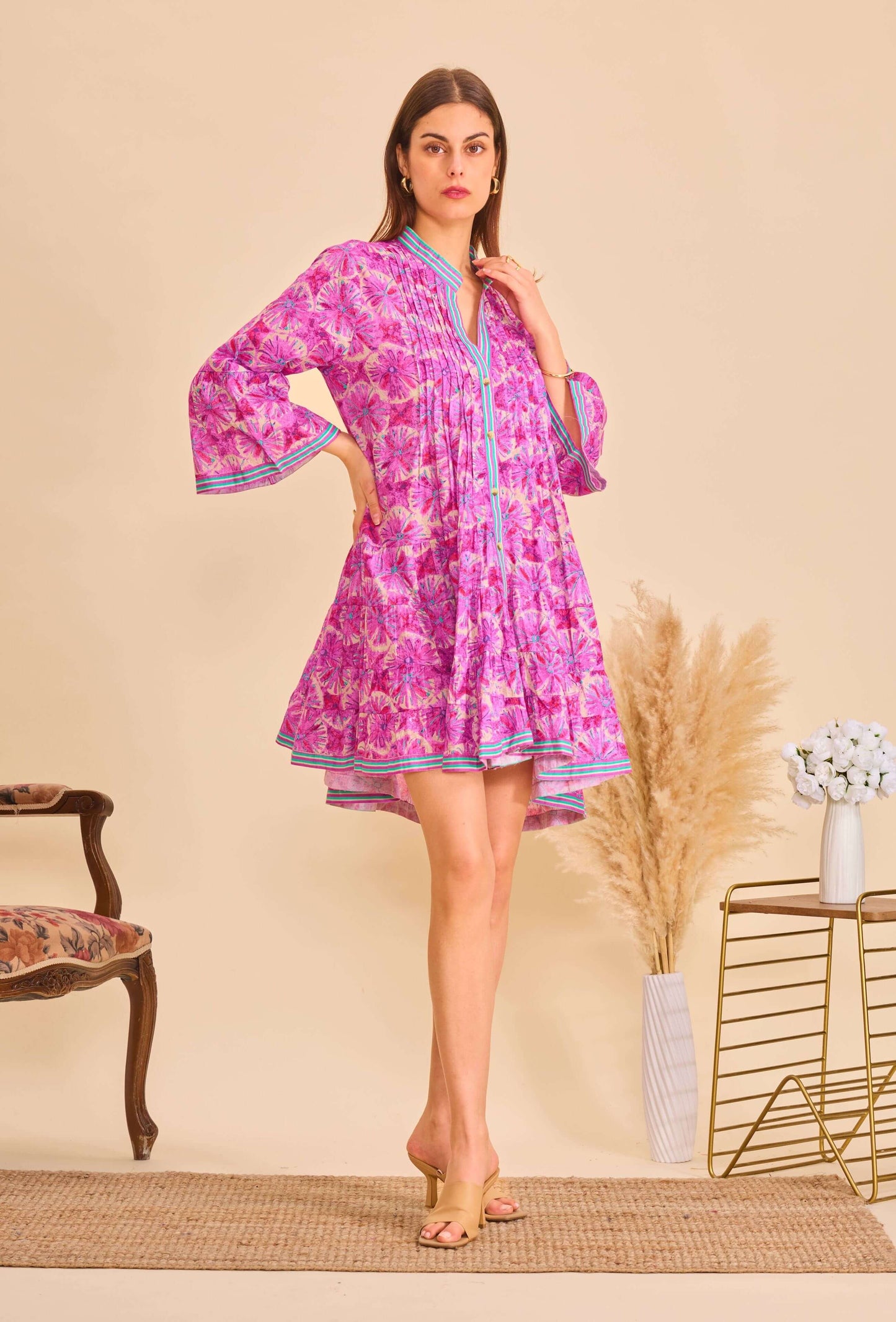 Robe courte violet coton - Orice Paris