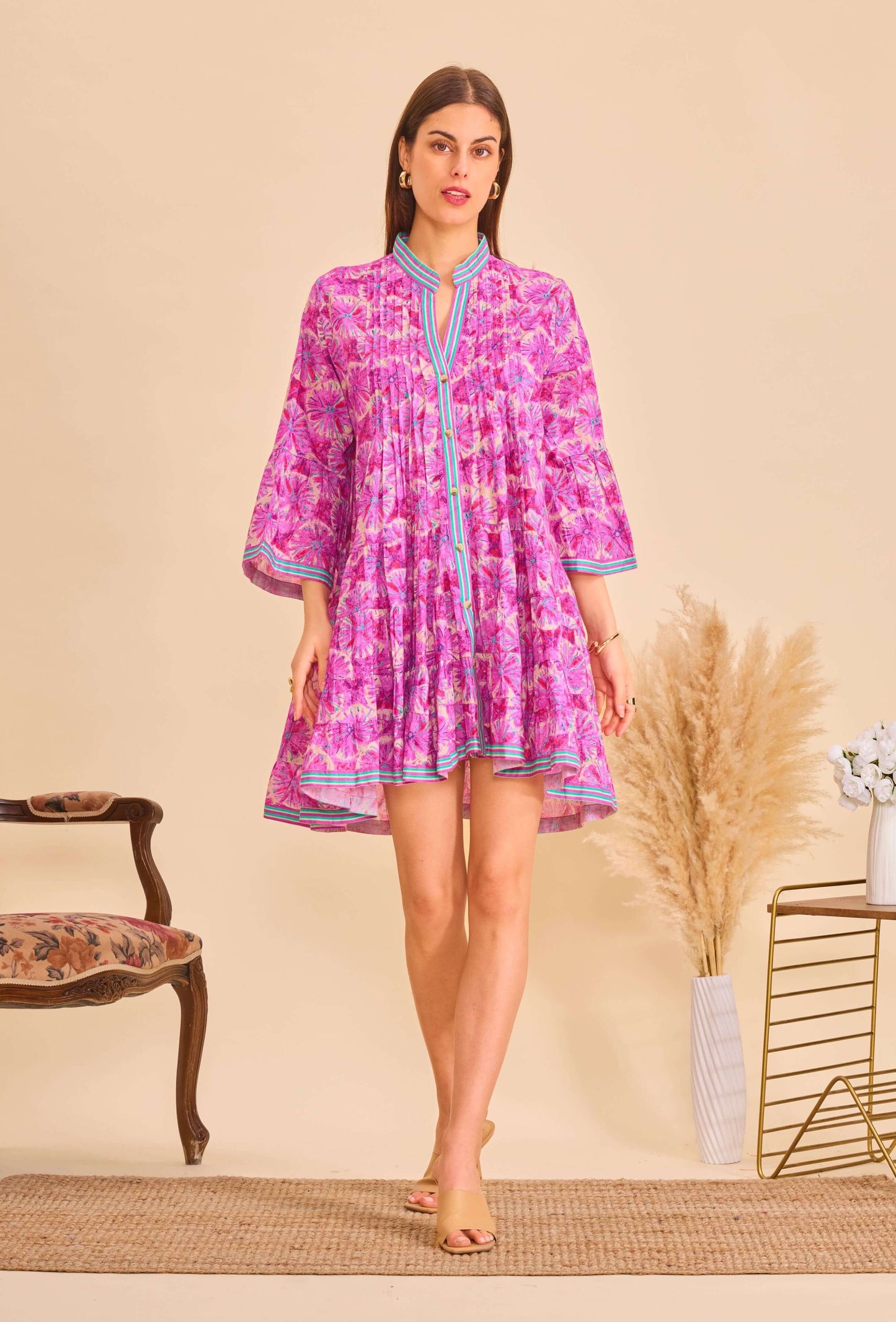Robe courte violet coton - Orice Paris