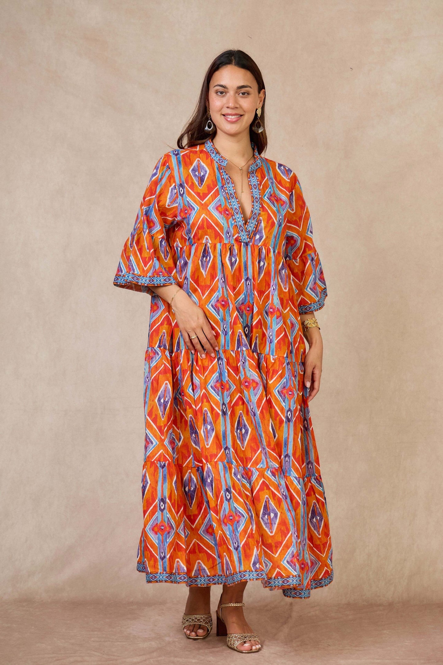 Robe longue évasée Batik coton - Orice Paris