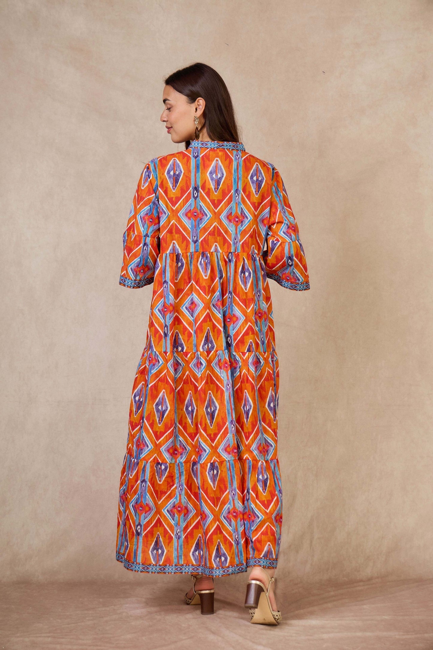 Robe longue évasée Batik coton - Orice Paris