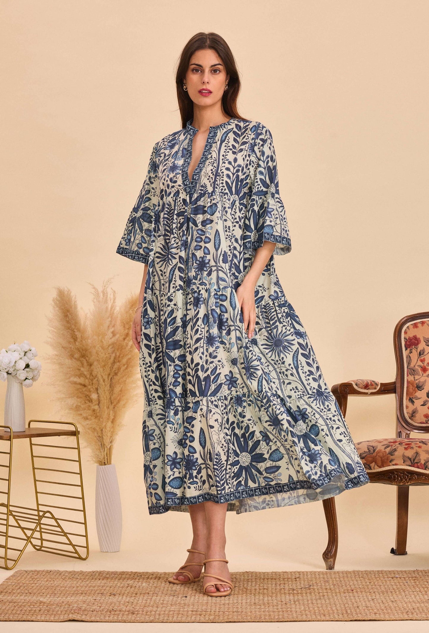 Robe longue batik floral coton - Orice Paris