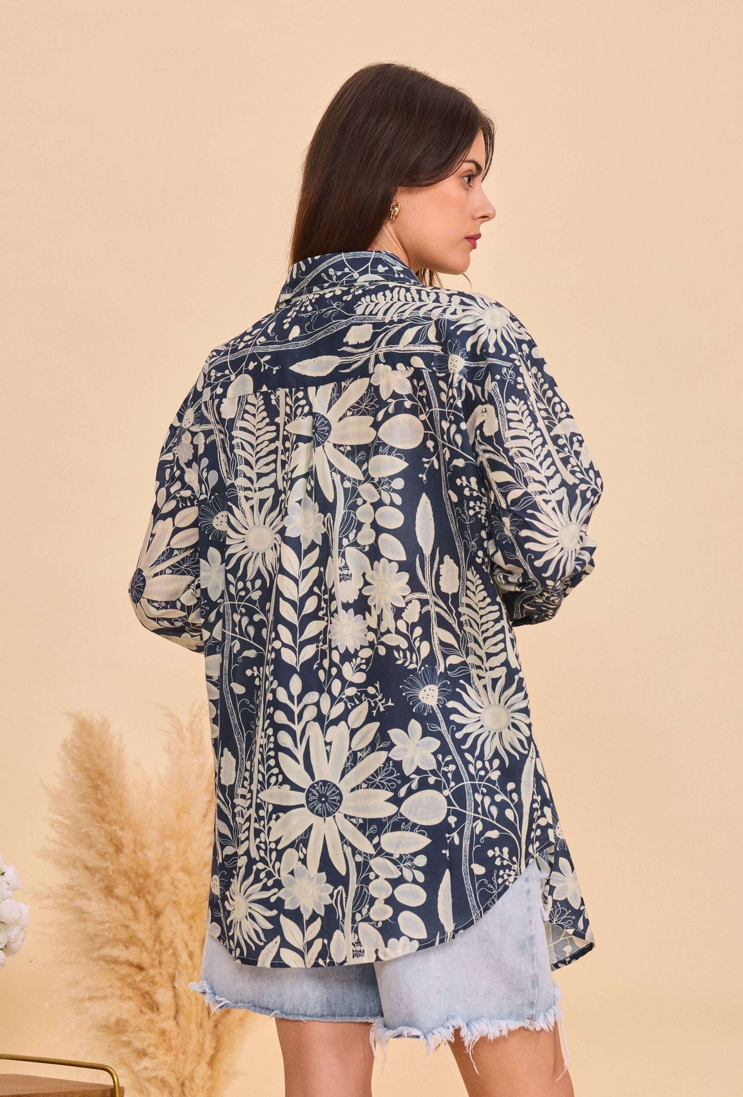 Chemise manches longue en coton imprimé - Orice Paris
