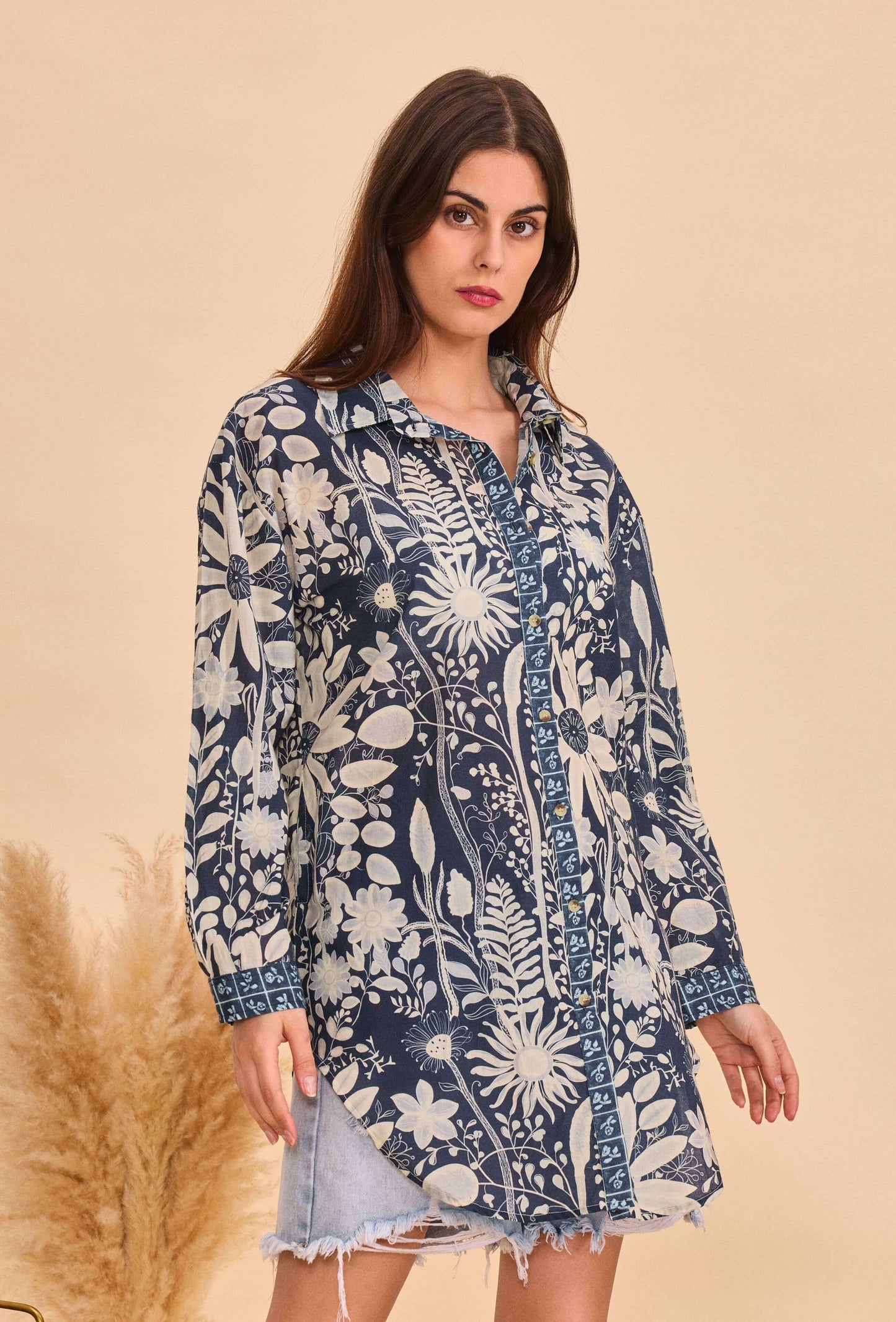 Chemise manches longue en coton imprimé - Orice Paris