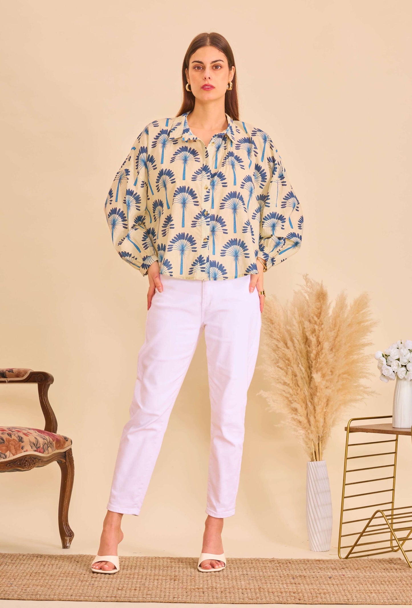 Chemise batik courte en coton voile - Orice Paris