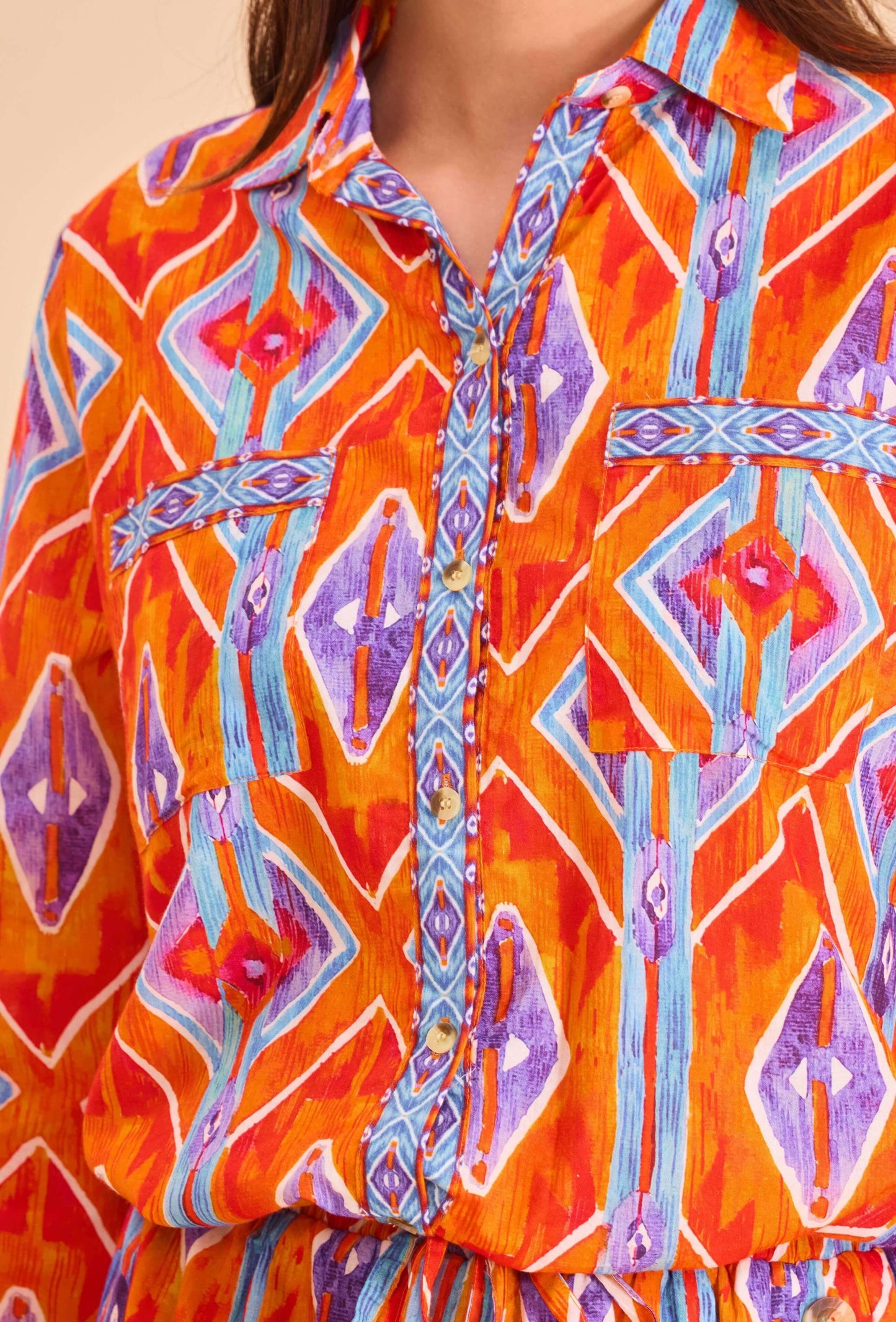 Chemise courte batik coton - Orice Paris