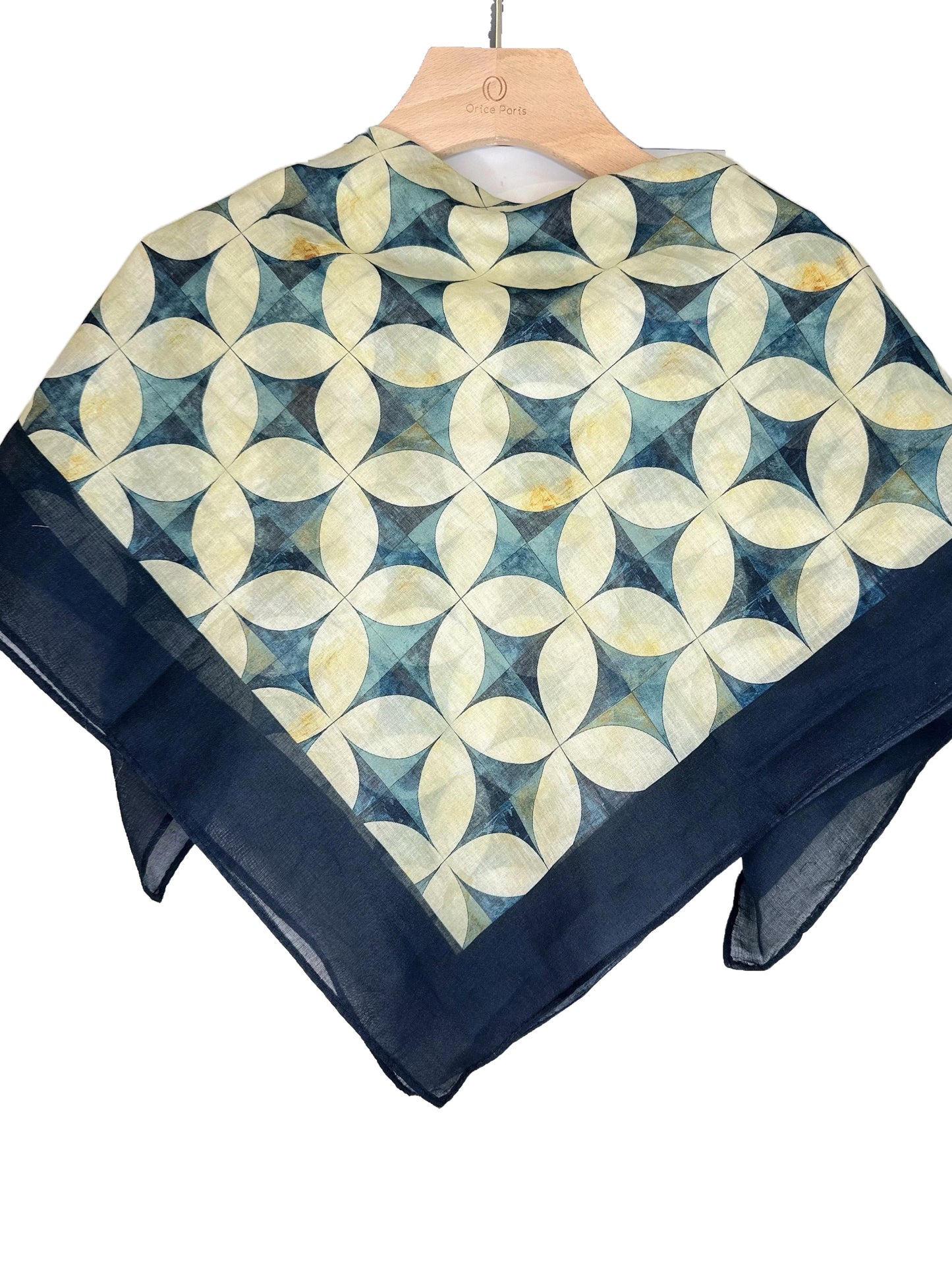 Foulard taille moyen carré bleu - Orice Paris