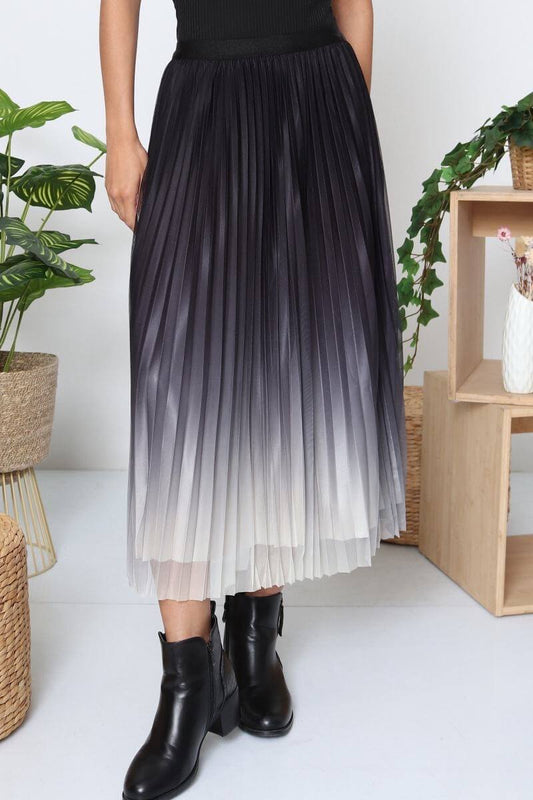 Jupe longue plissée longue femme dégradé taille unique - Cléa
