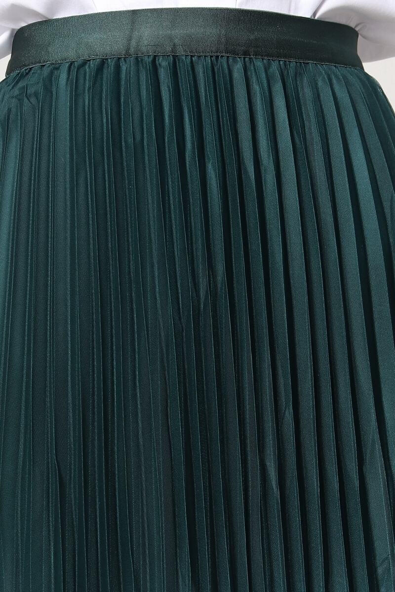 Jupe longue plissée verte longue femme dégradé taille unique - Clémence
