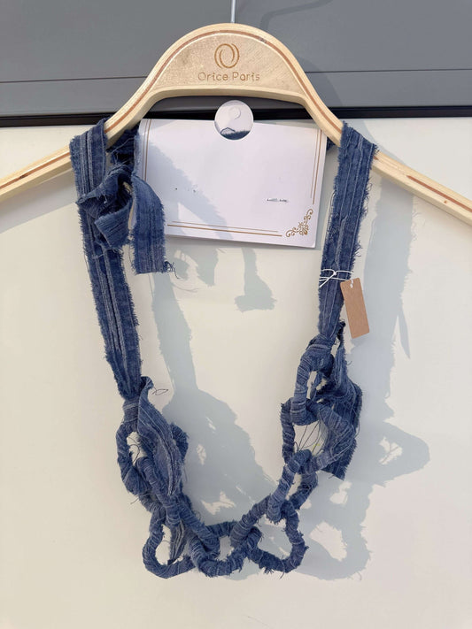 Collier coeur bleu jean - Orice Paris