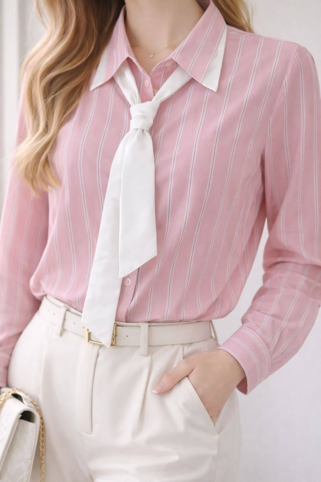 Chemise courte à cravate à double col