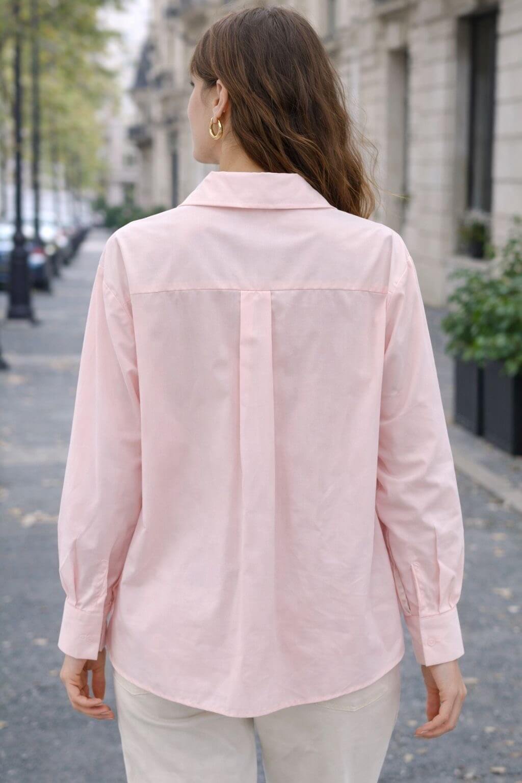 Chemise manches longues classique à volant