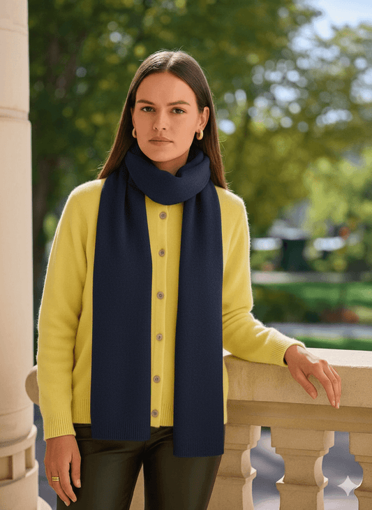 Écharpe rectangulaire uni - Marine