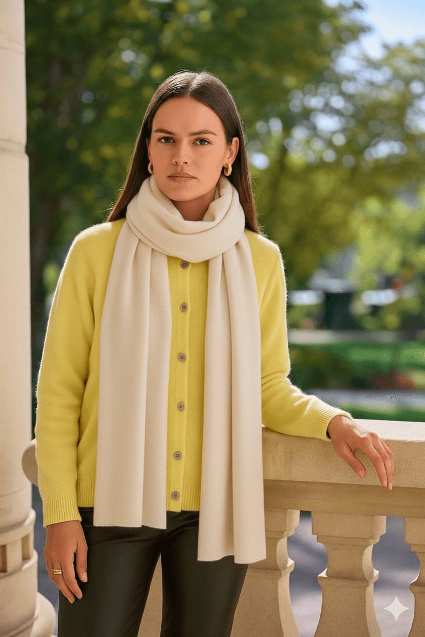 Écharpe rectangulaire uni - Off white