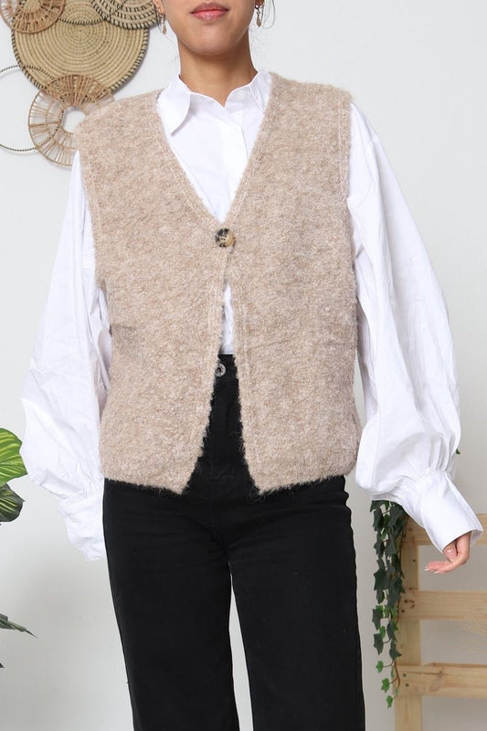 Gilet sans manche en maille - Célia